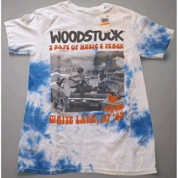 Woodstock 3 Days of Peace and Music Tie Dye T-shirt Men's Size Small NWT - Picture 1 of 5